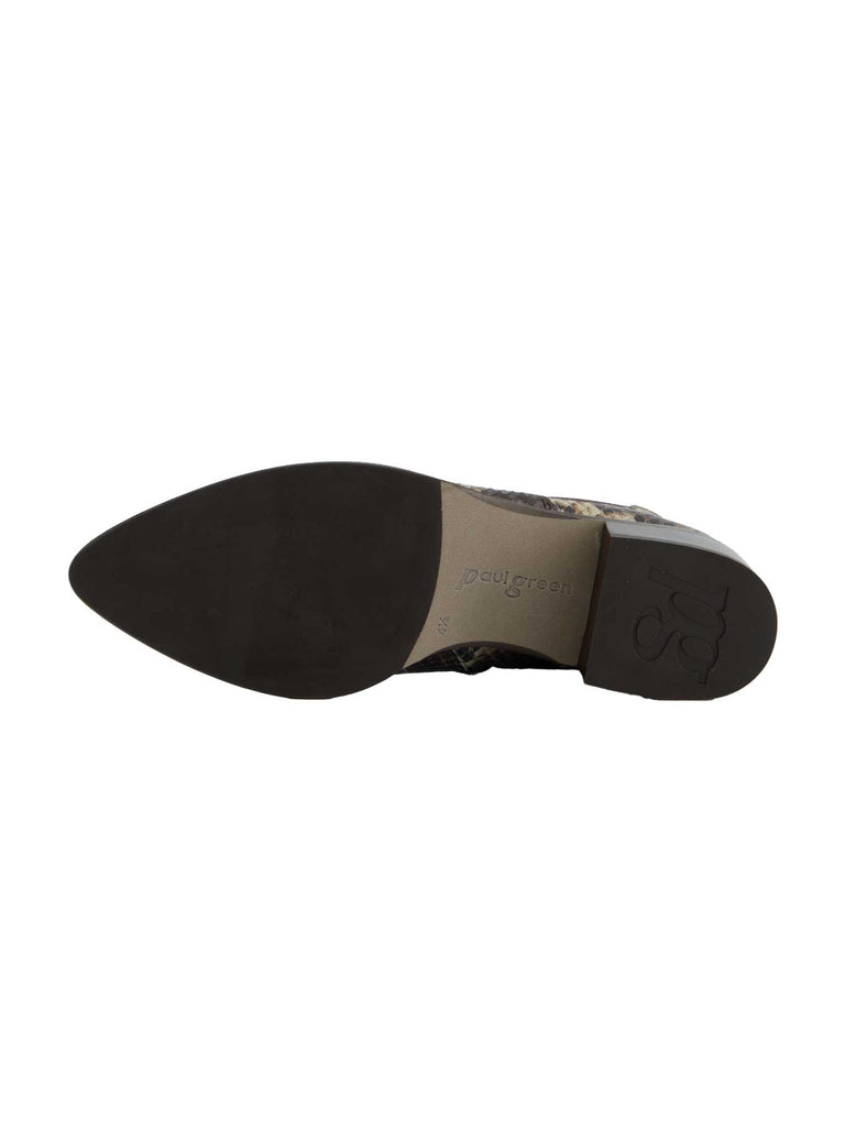 Stiefelette, Leder, spitze Vorderkappe, boa braun, Ansicht unten