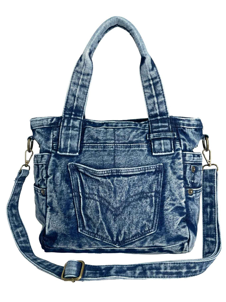 Henkeltasche, Jeans, blau, Ansicht vorne
