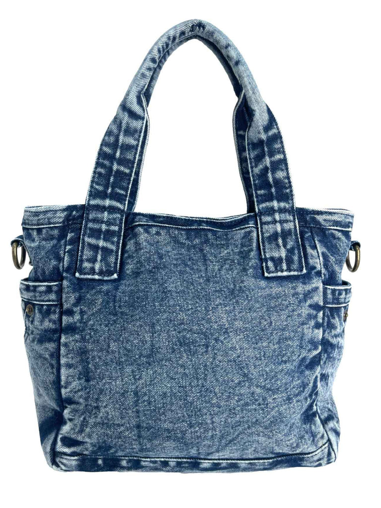 Henkeltasche, Jeans, blau, Ansicht hinten