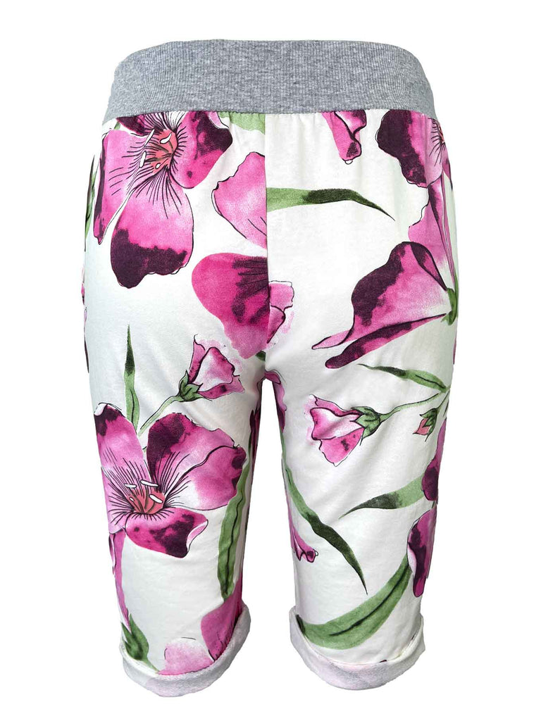 Jogpant, kurz, floral gemustert, Ansicht hinten
