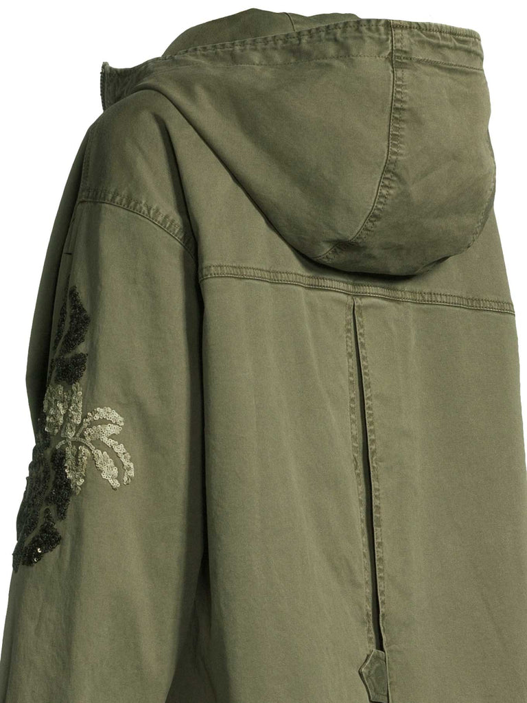 Jacke, khaki, mit Pailettendetails, Ansicht seitlich