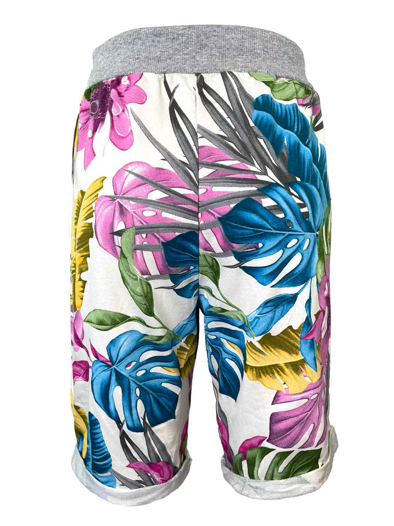 Jogpant, kurz, floral gemustert, Ansicht hinten