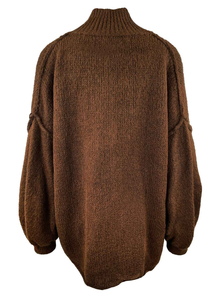 Strickjacke, braun, Knopfleiste, Ansicht hinten
