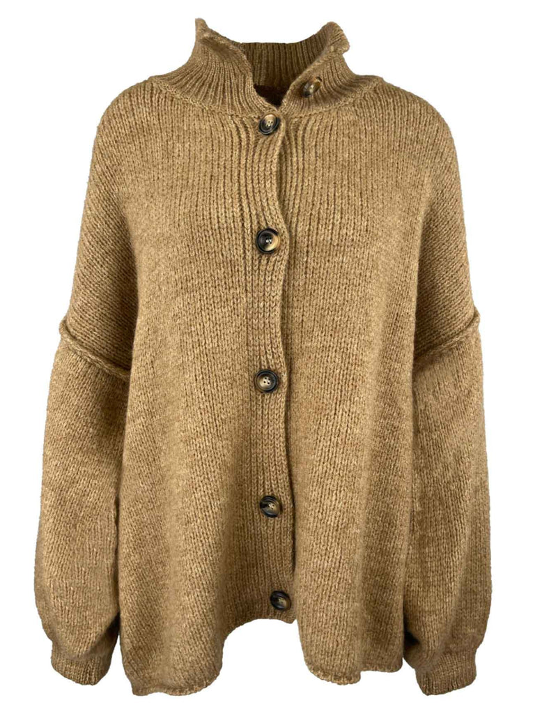 Strickjacke, toffee, Knopfleiste, Ansicht vorne