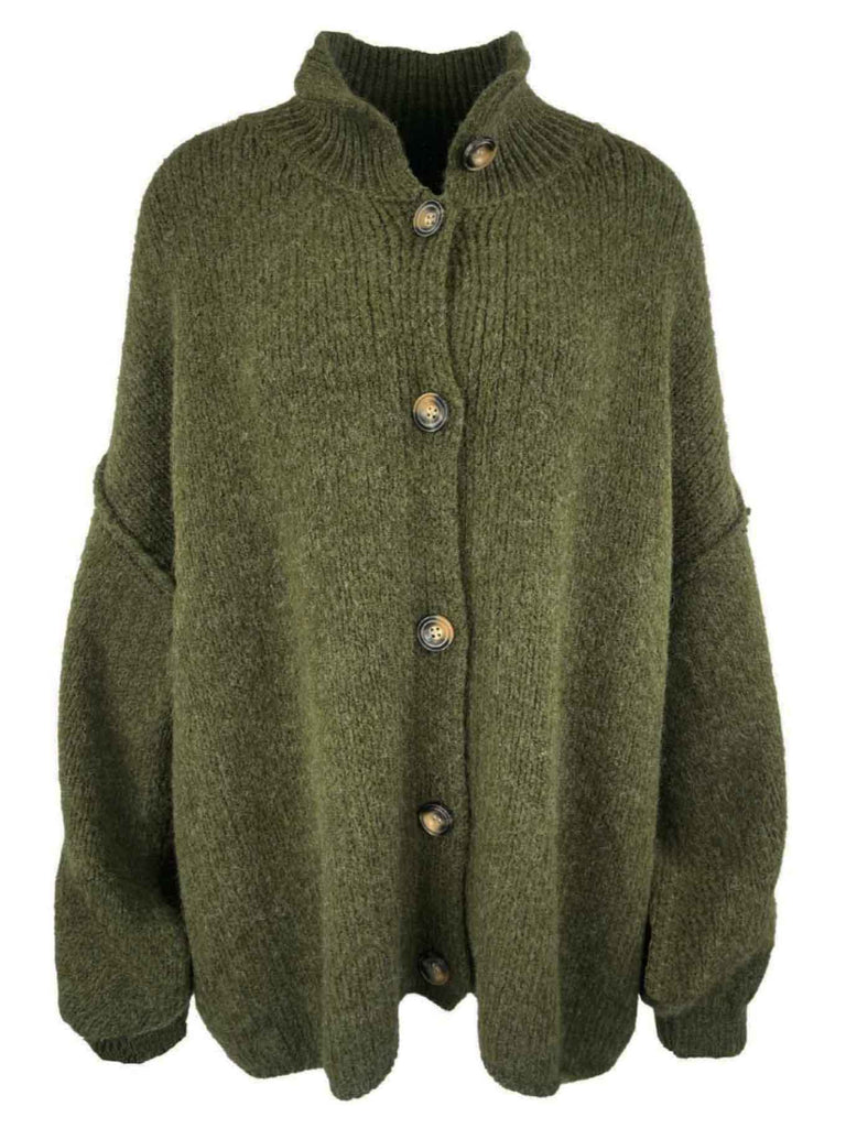 Strickjacke Ella oliv, Ansicht vorne