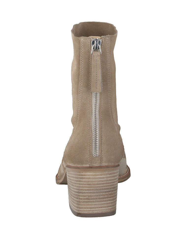 Stiefelette, beige, Blockabsatz, Ansicht hinten