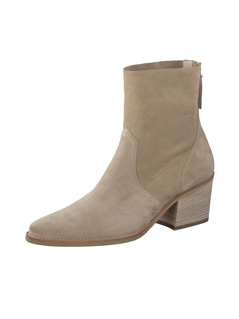 Stiefelette, beige, Blockabsatz, Ansicht seitlich