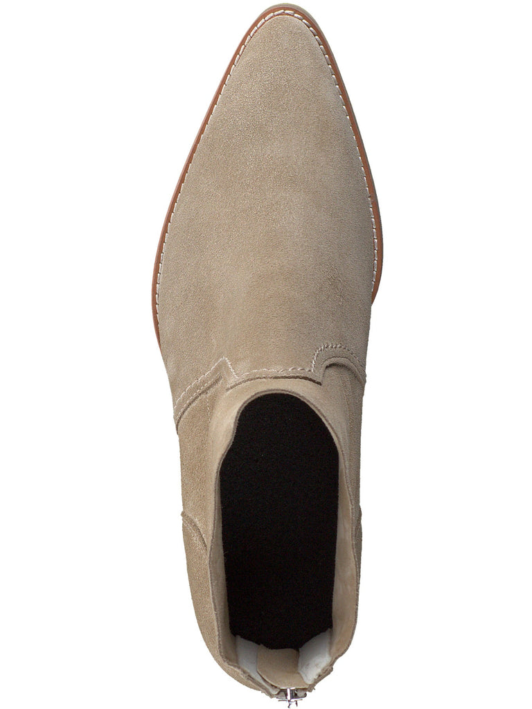 Stiefelette, beige, Blockabsatz, Ansicht von oben