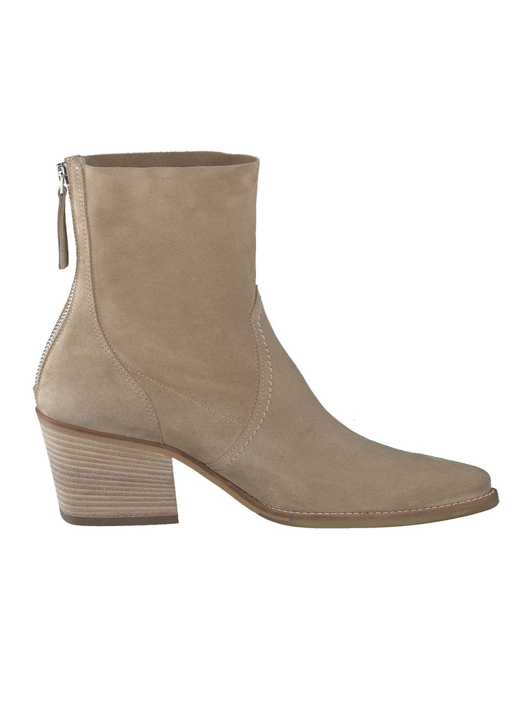 Stiefelette, beige, Blockabsatz, Ansicht seitlich