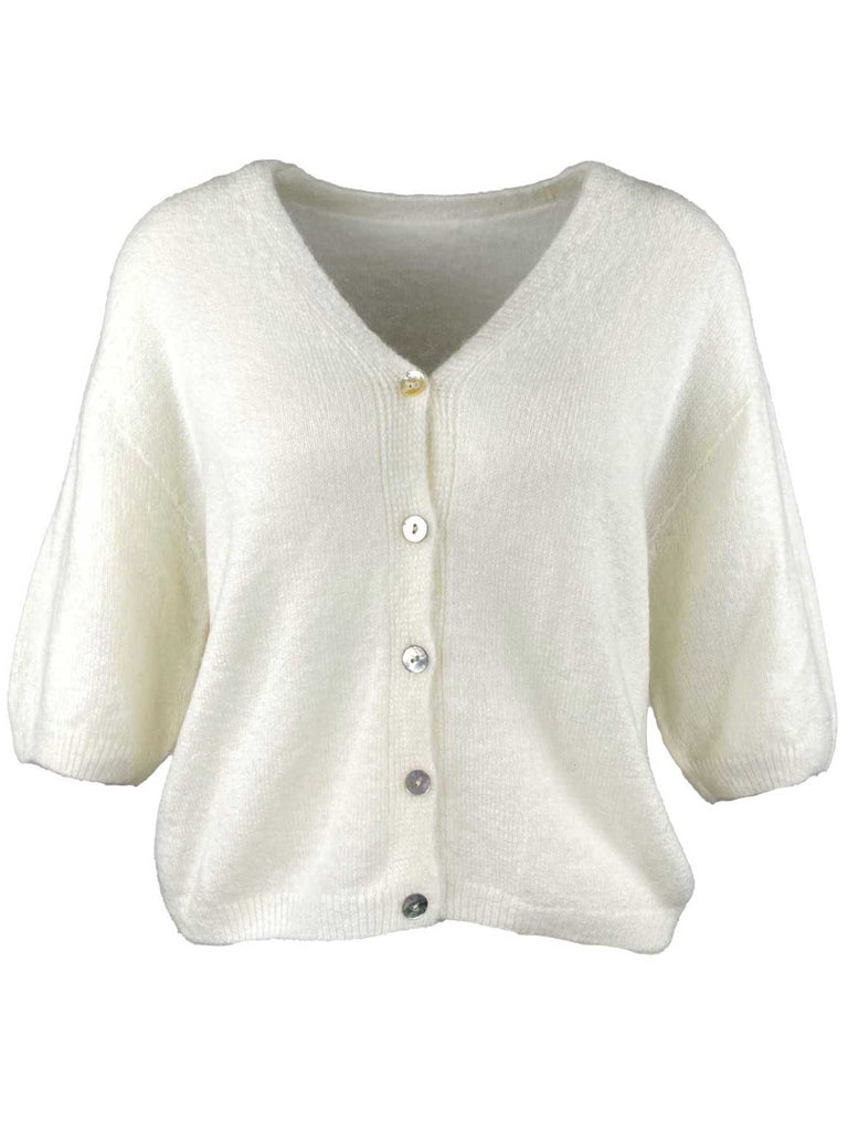 Strickjacke, cremeweiß, Ansicht vorn