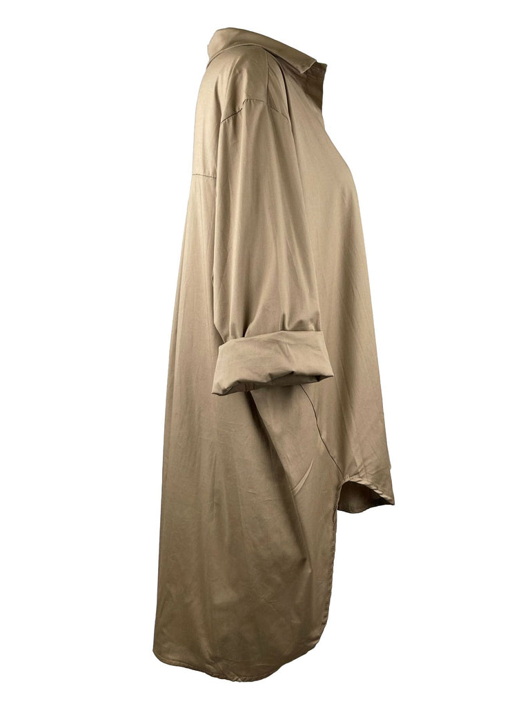 Longbluse, cappuccino, Ansicht seitlich
