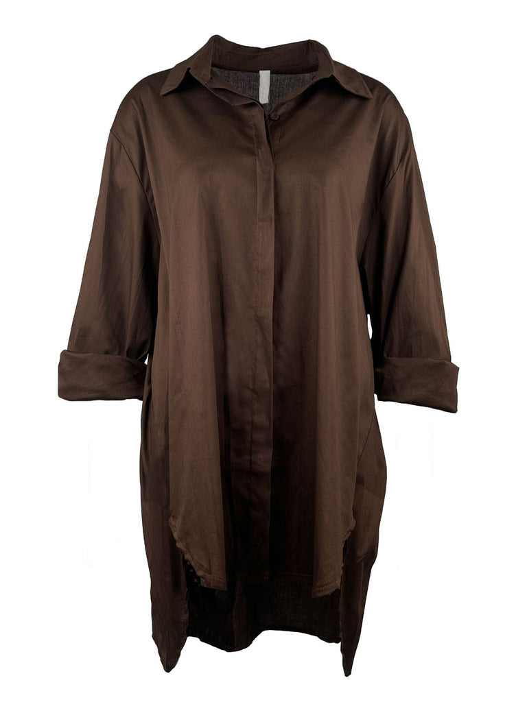 Longbluse, braun, Ansicht vorne