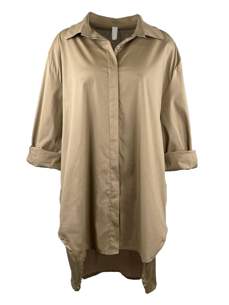 Longbluse, cappuccino, Ansicht vorne