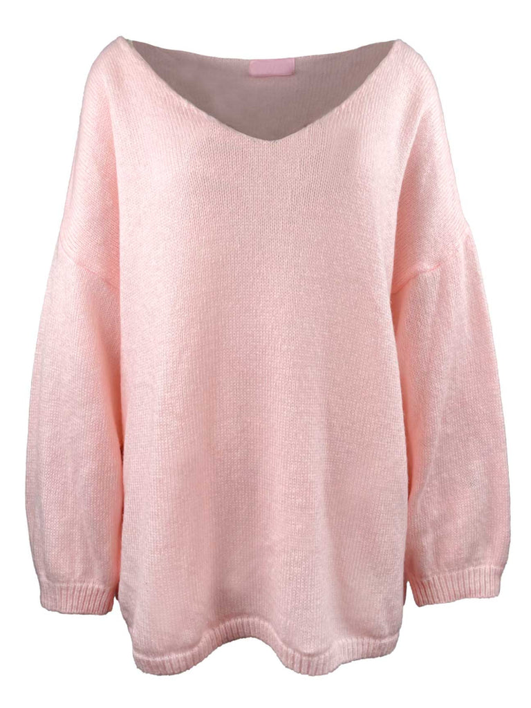 Pullover, Strick, Schriftzug Namaste, rosa, Ansicht vorne