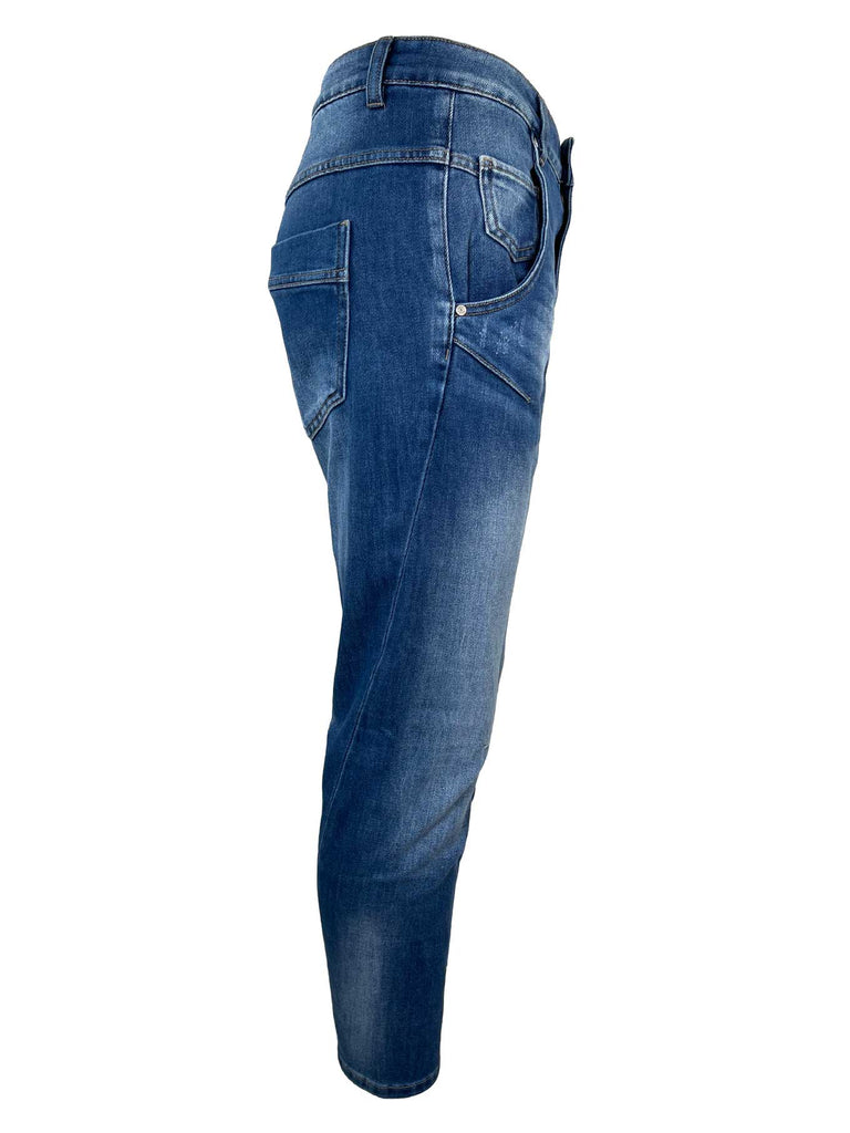 Jeans, Used Waschung, blau, Ansicht seitlich