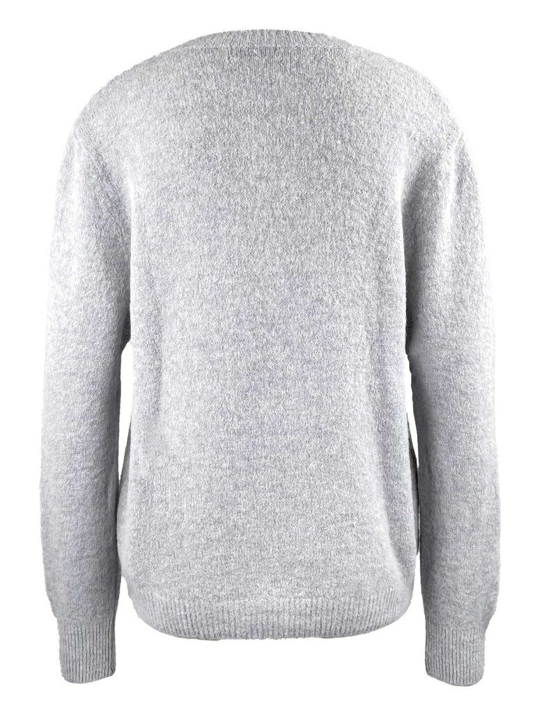 Strickjacke, hellgrau, Ansicht hinten