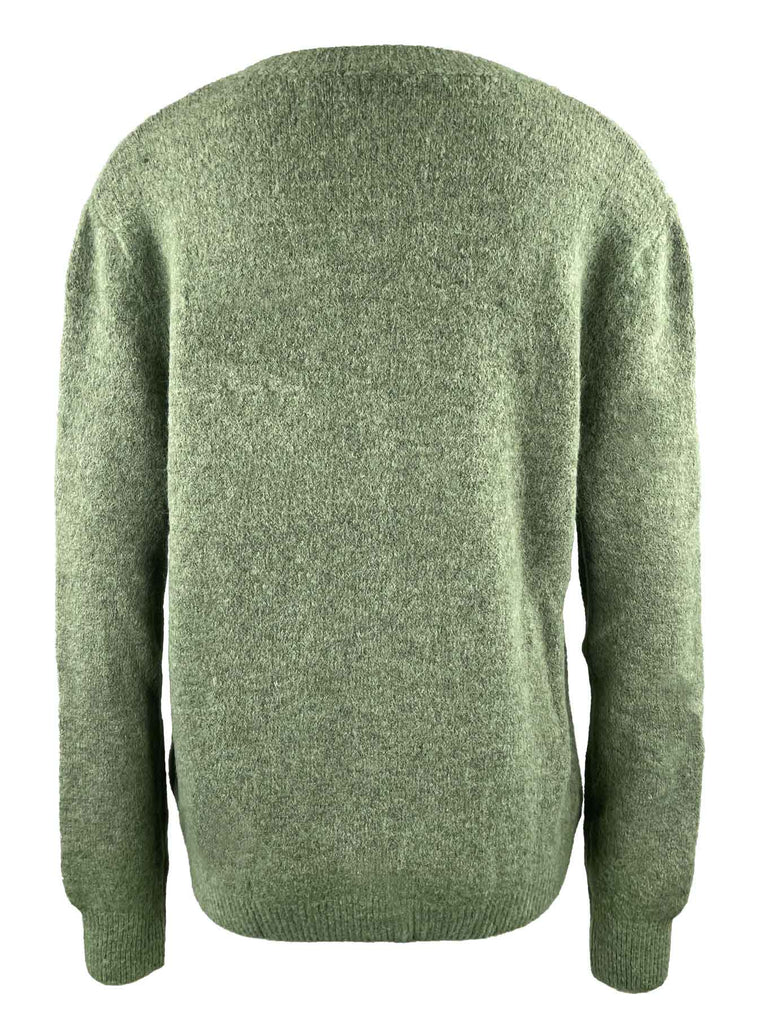 Strickjacke, moosgrün, Ansicht hinten