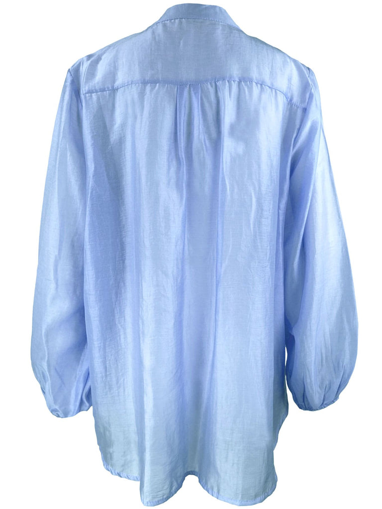 Bluse, Volants, hellblau, Ansicht hinten