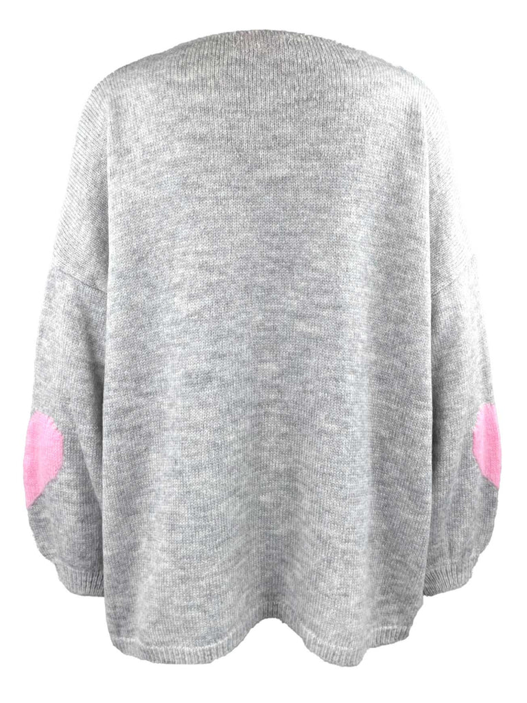 Strickpullover, grau, Ansicht hinten