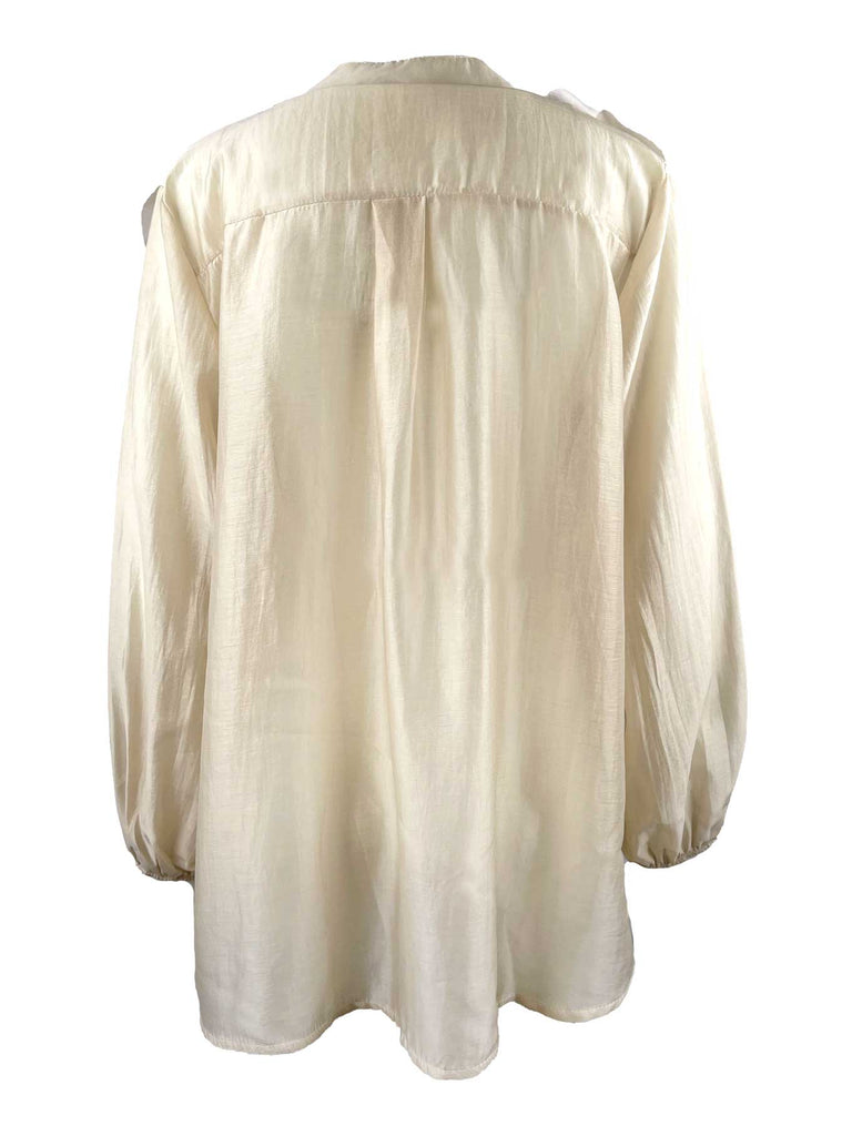 Bluse mit Volants, sand, Ansicht hinten