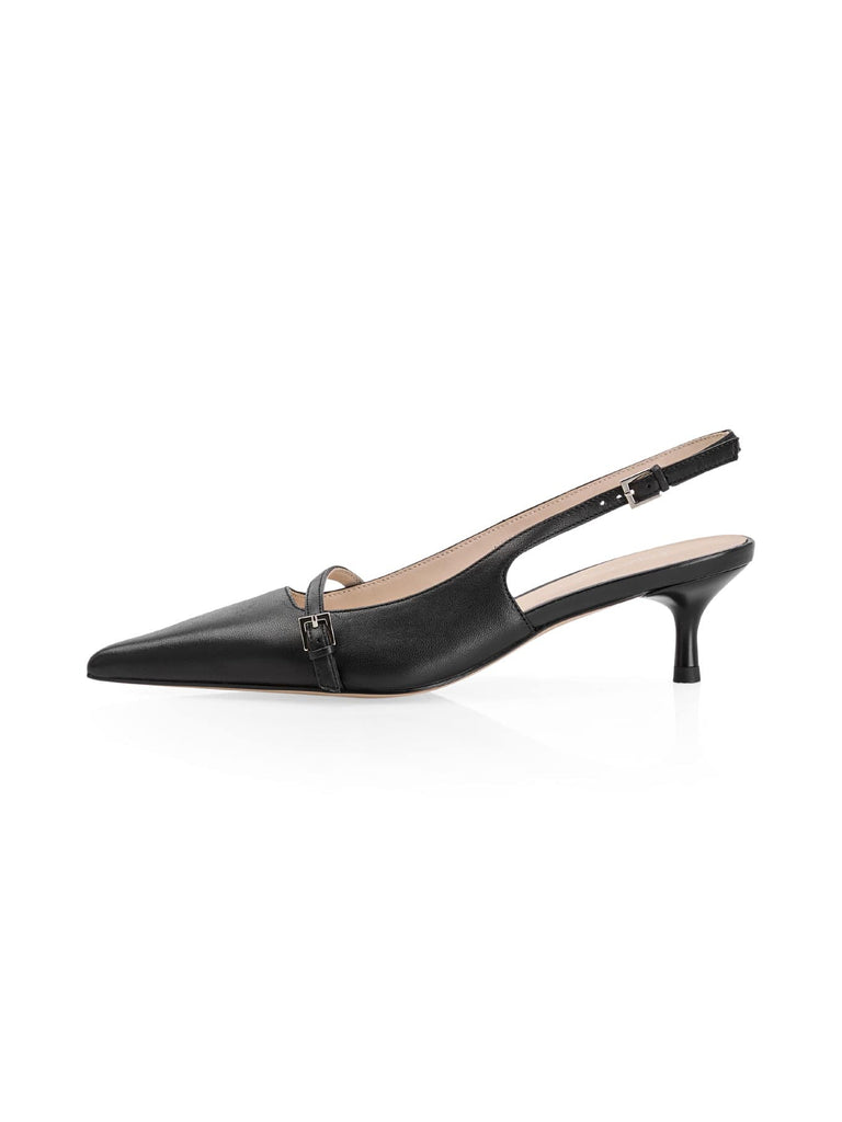 Slingpumps, schwarz, Ansicht seitlich