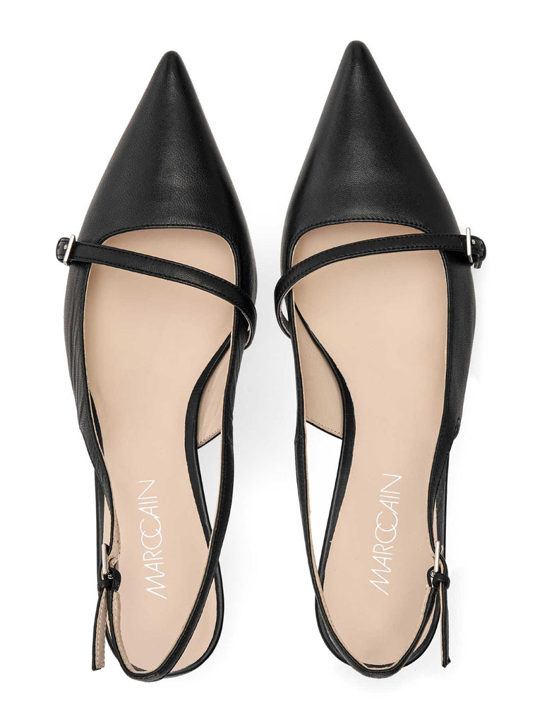 Slingpumps, schwarz, Ansicht von oben Paar