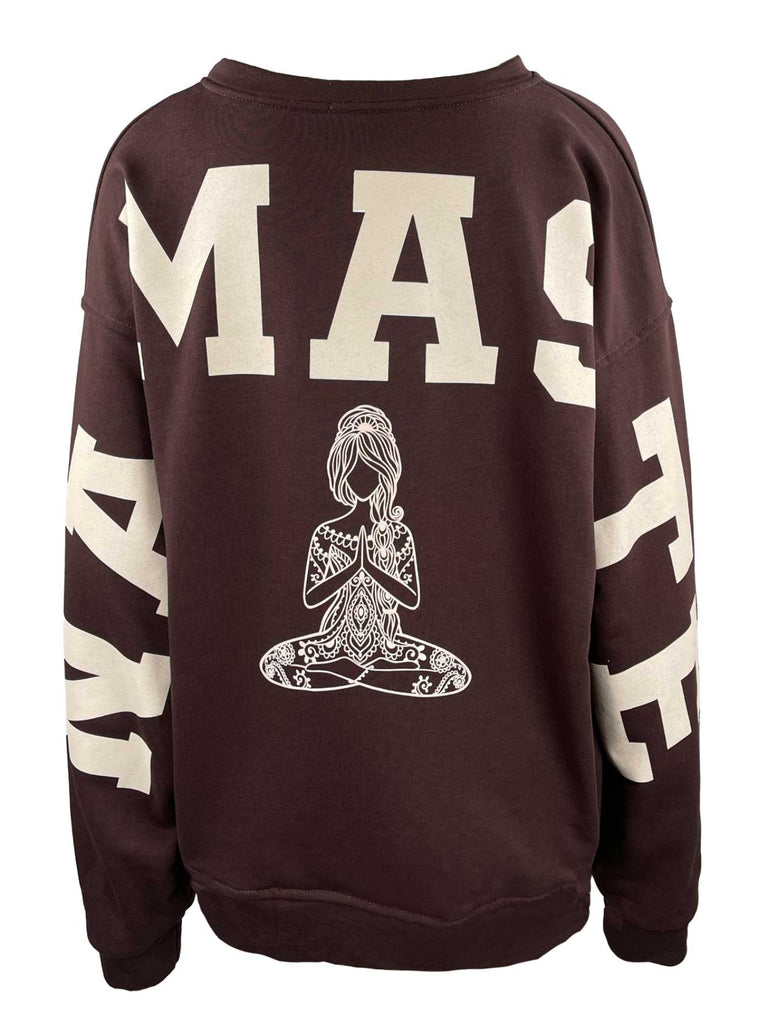 Sweatshirt Namaste schokobraun, Ansicht hinten
