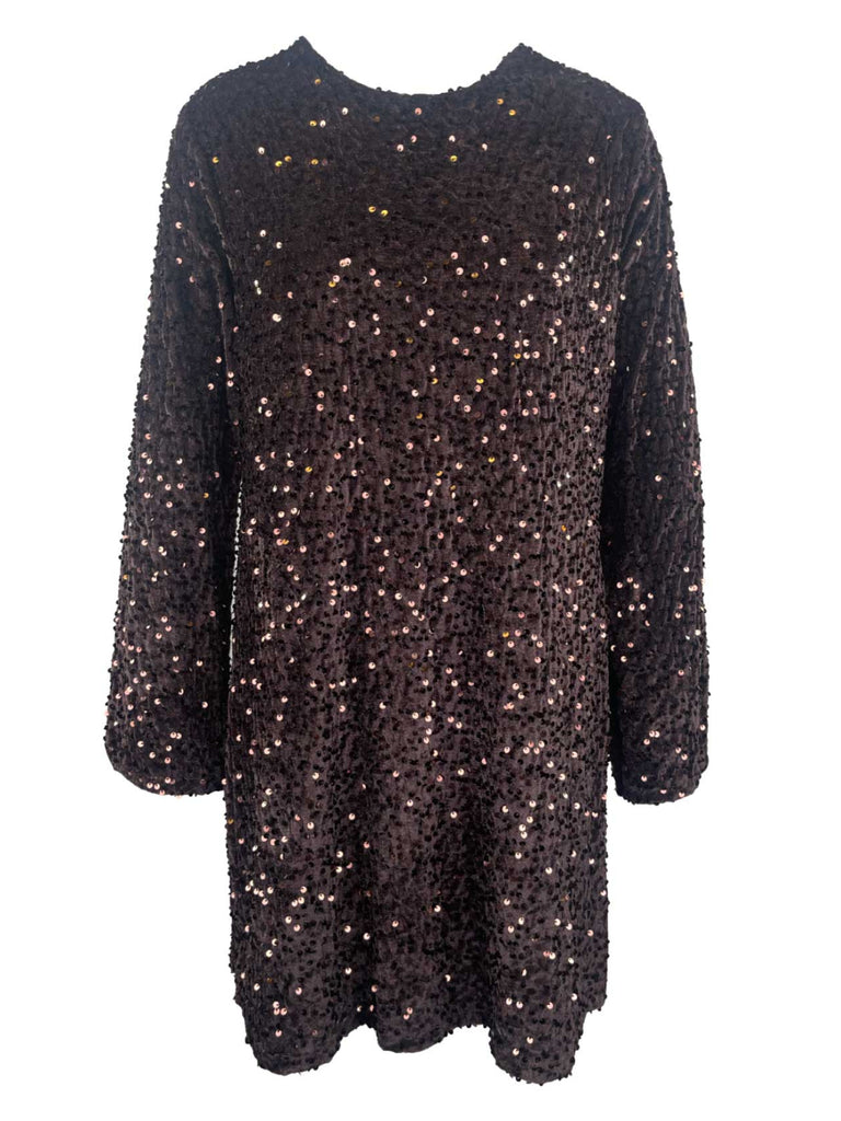 Kleid Samt schokobraun, Ansicht vorne