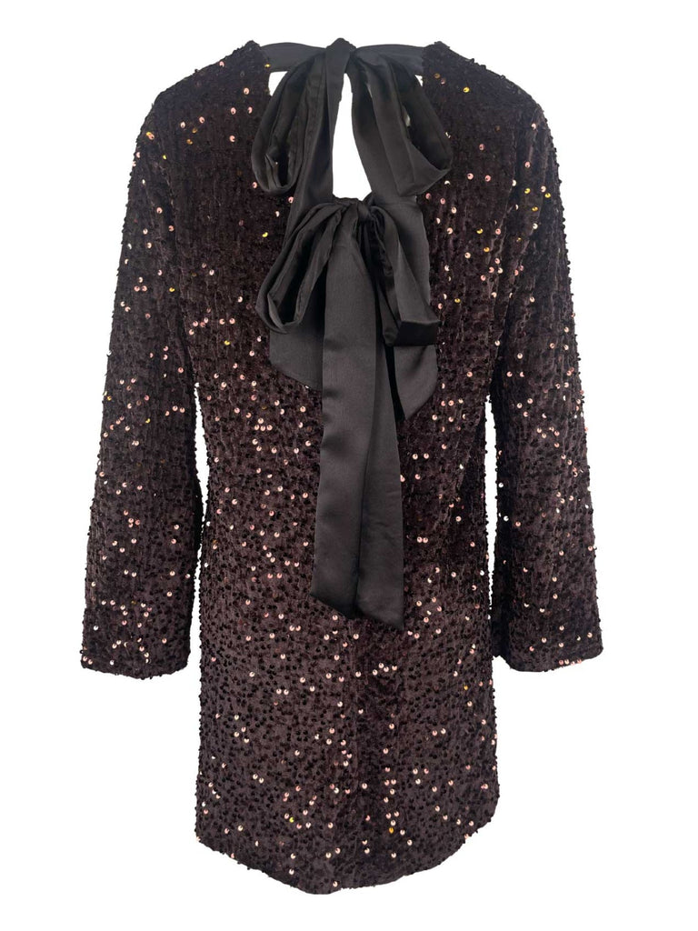 Kleid Samt schokobraun, Ansicht hinten