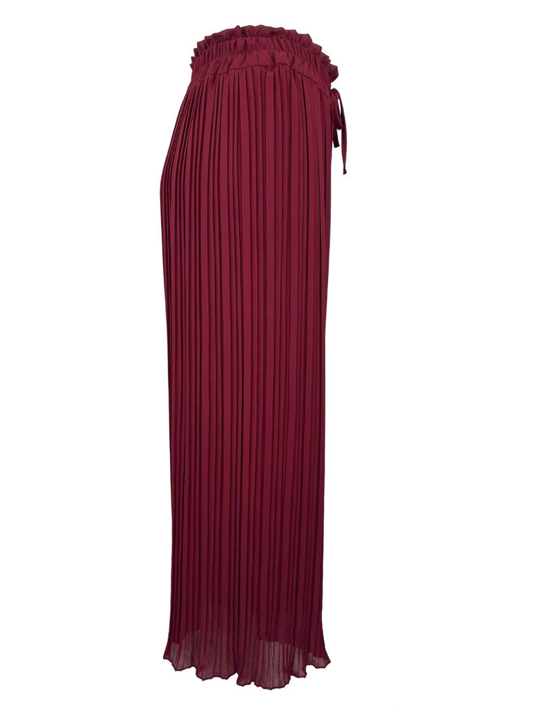 Plissee Hose burgund, Ansicht seitlich