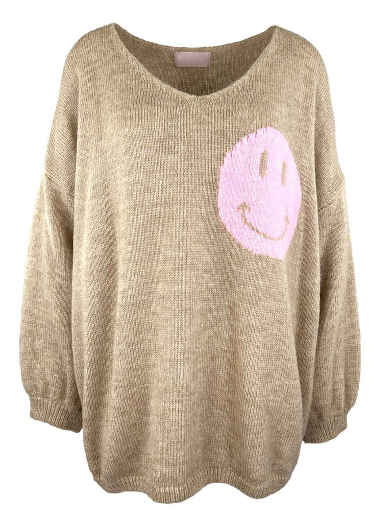 Pullover Smile beige, Ansicht vorne