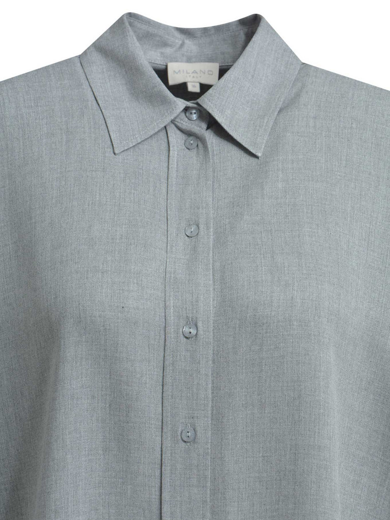Bluse grey melange, Ansicht vorne Detail