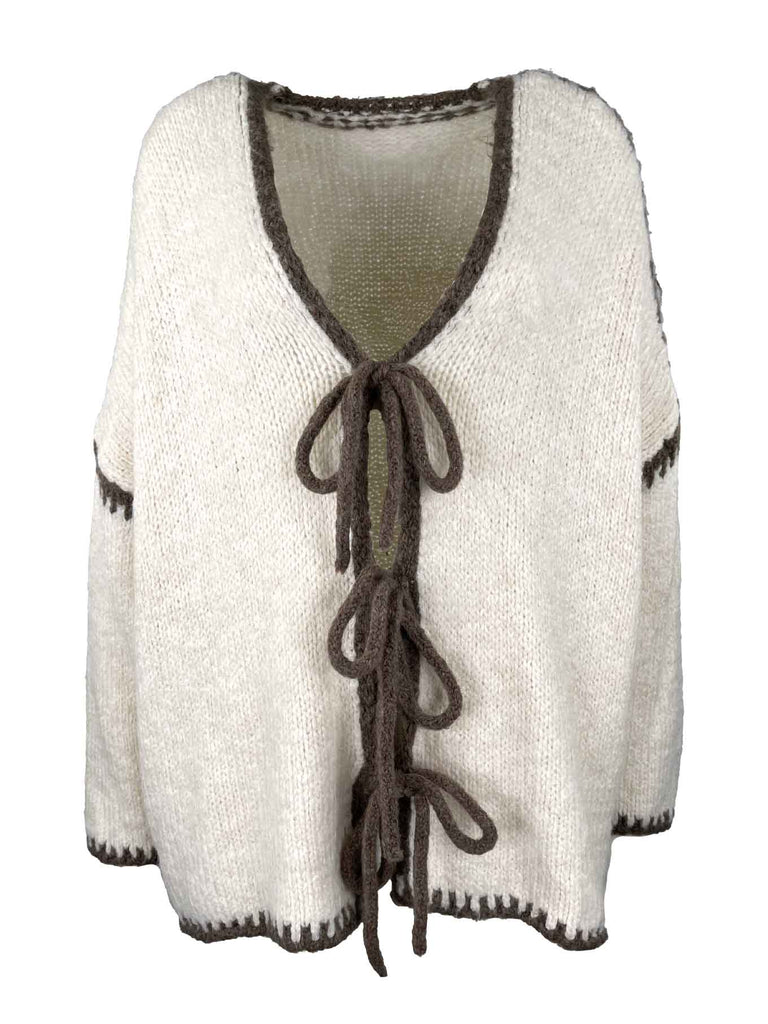 Strickjacke Lian creme taupe, Ansicht vorne