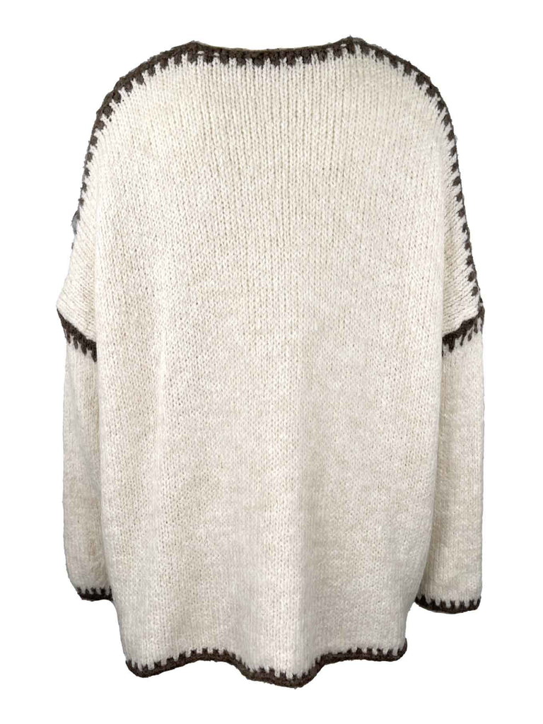 Strickjacke Lian creme taupe, Ansicht hinten