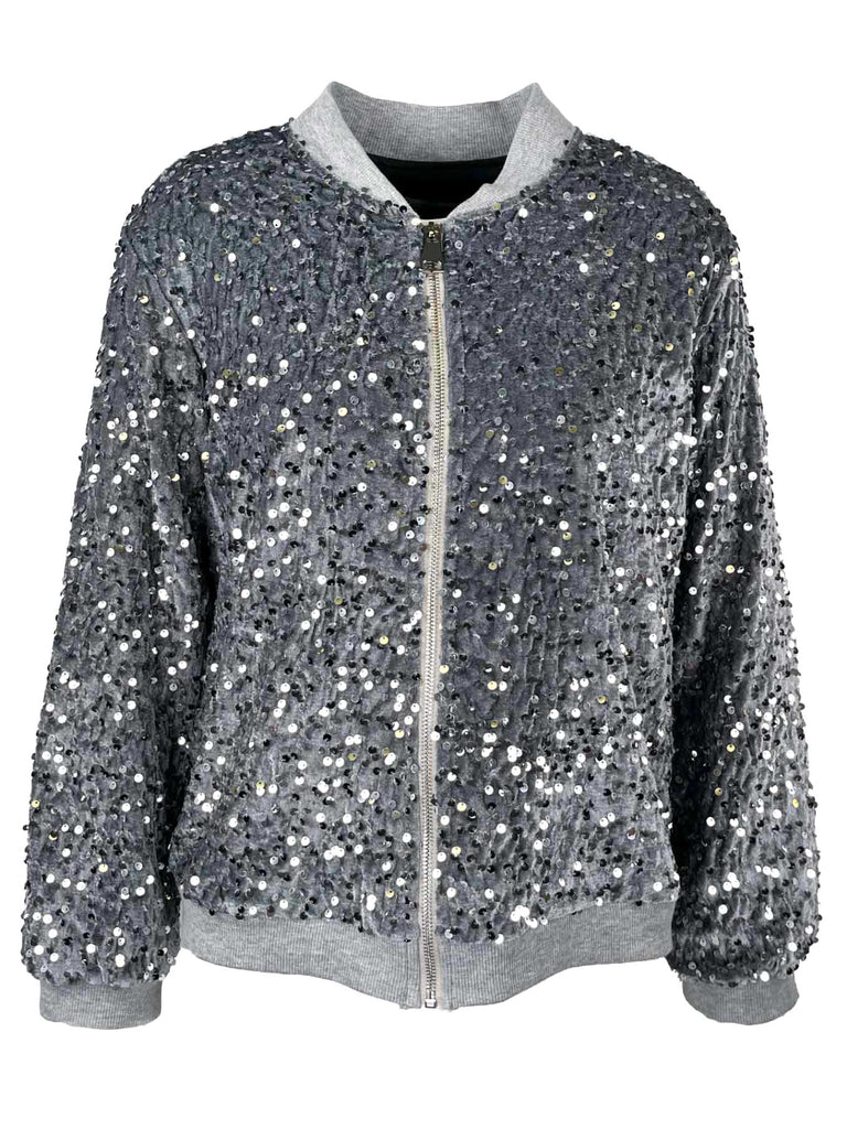 Jacke Paillette silbergrau, Ansicht vorne