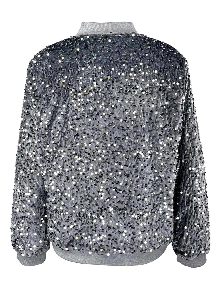 Jacke Paillette silbergrau, Ansicht hinten