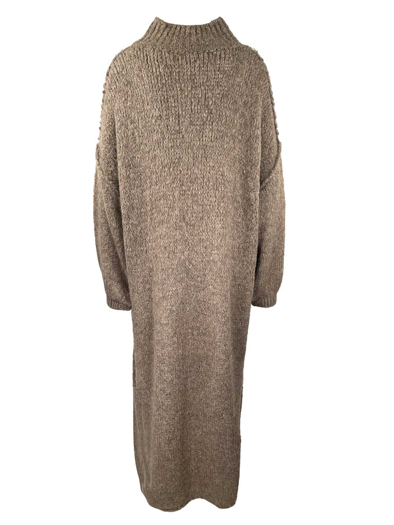 Strickkleid taupe, Ansicht hinten