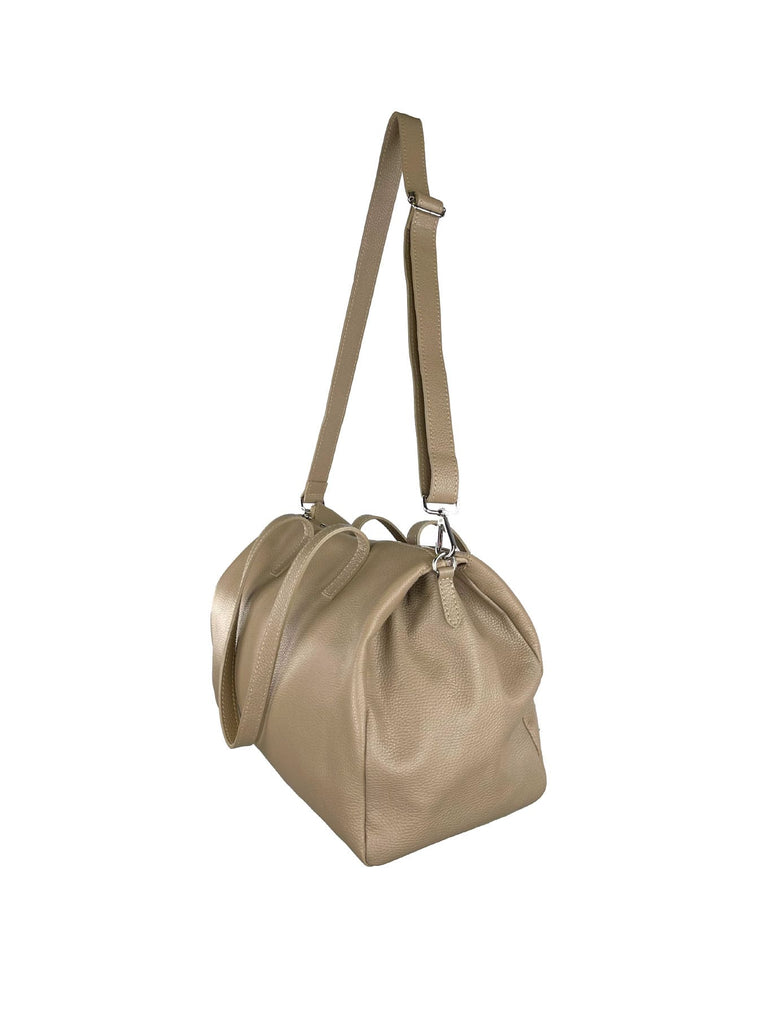 Shopper quer beige, Ansicht seitlich