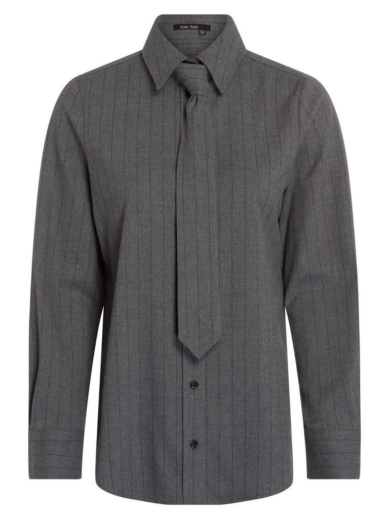 Bluse mit Krawatte grey varied, Ansicht vorne