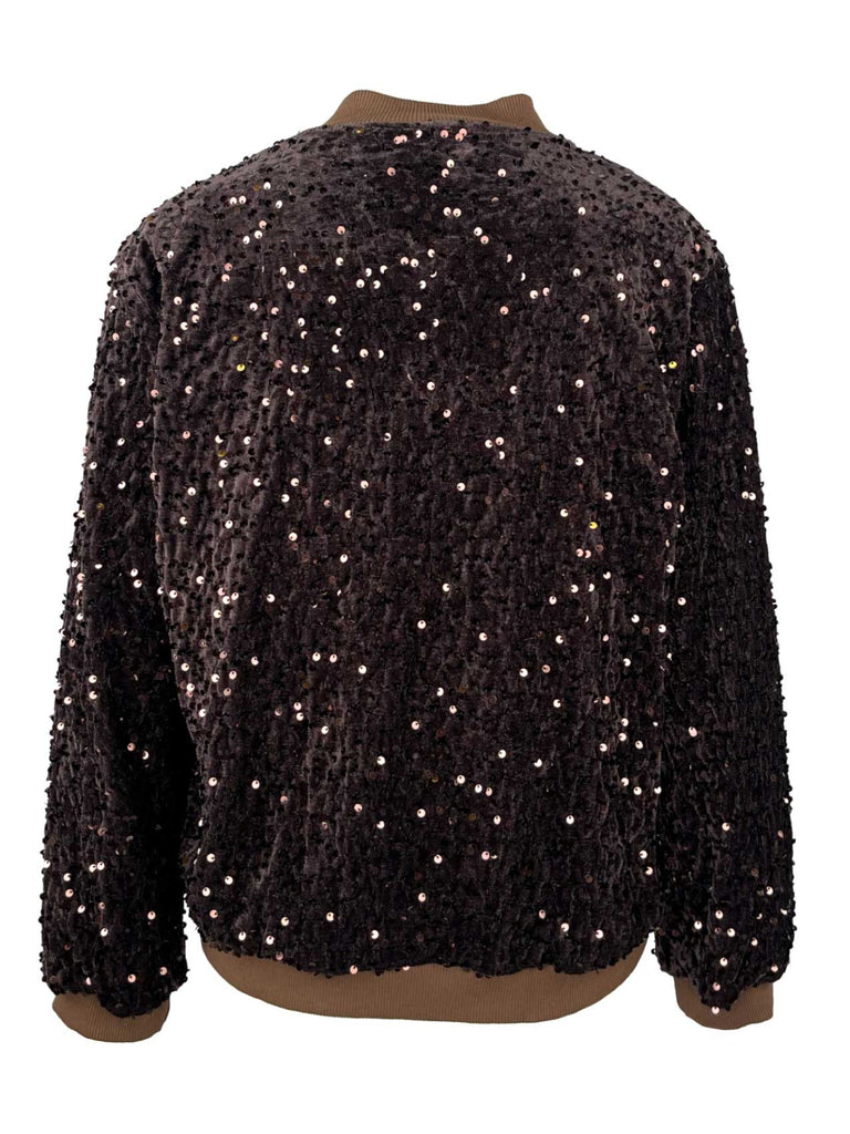 Jacke Paillette schokobraun, Ansicht hinten