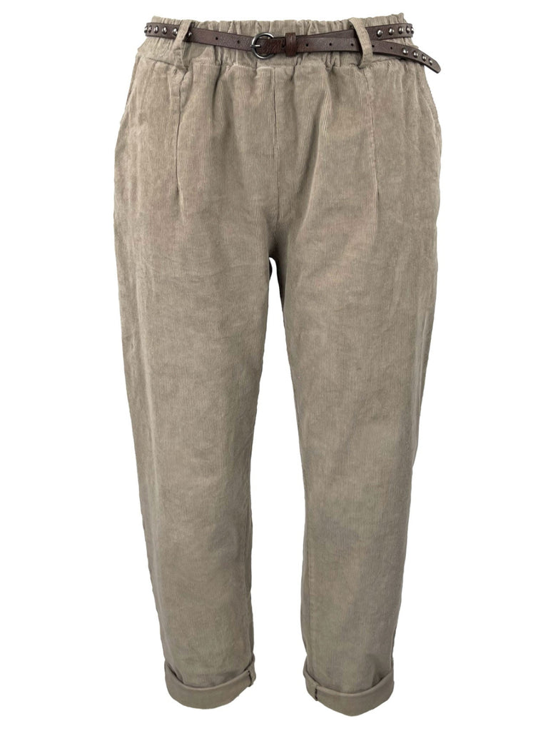 Cordhose mit Gürtel beige, Ansicht vorne
