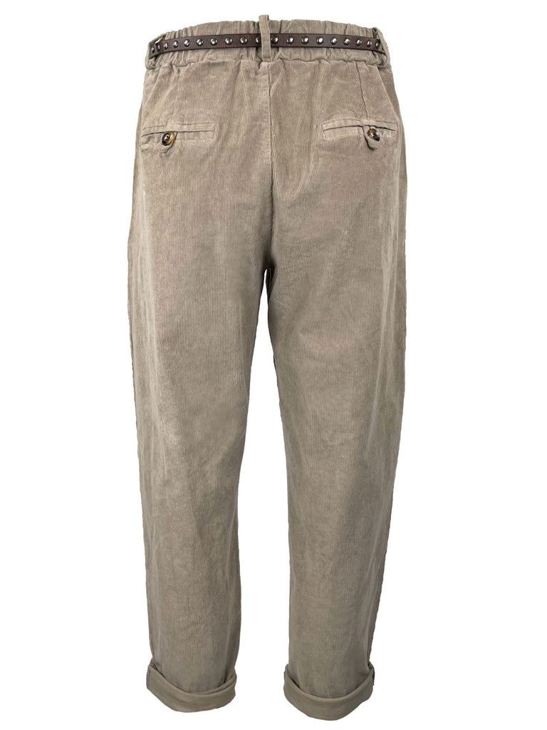 Cordhose mit Gürtel beige, Ansicht hinten