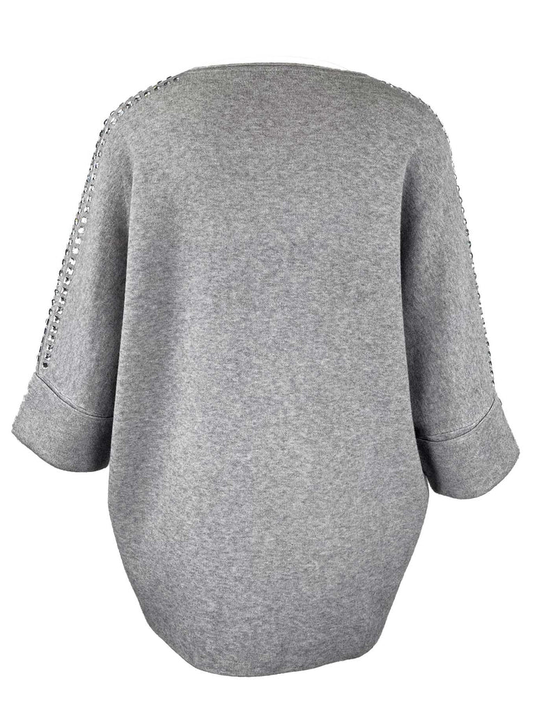 Pullover Strass grau, Ansicht hinten