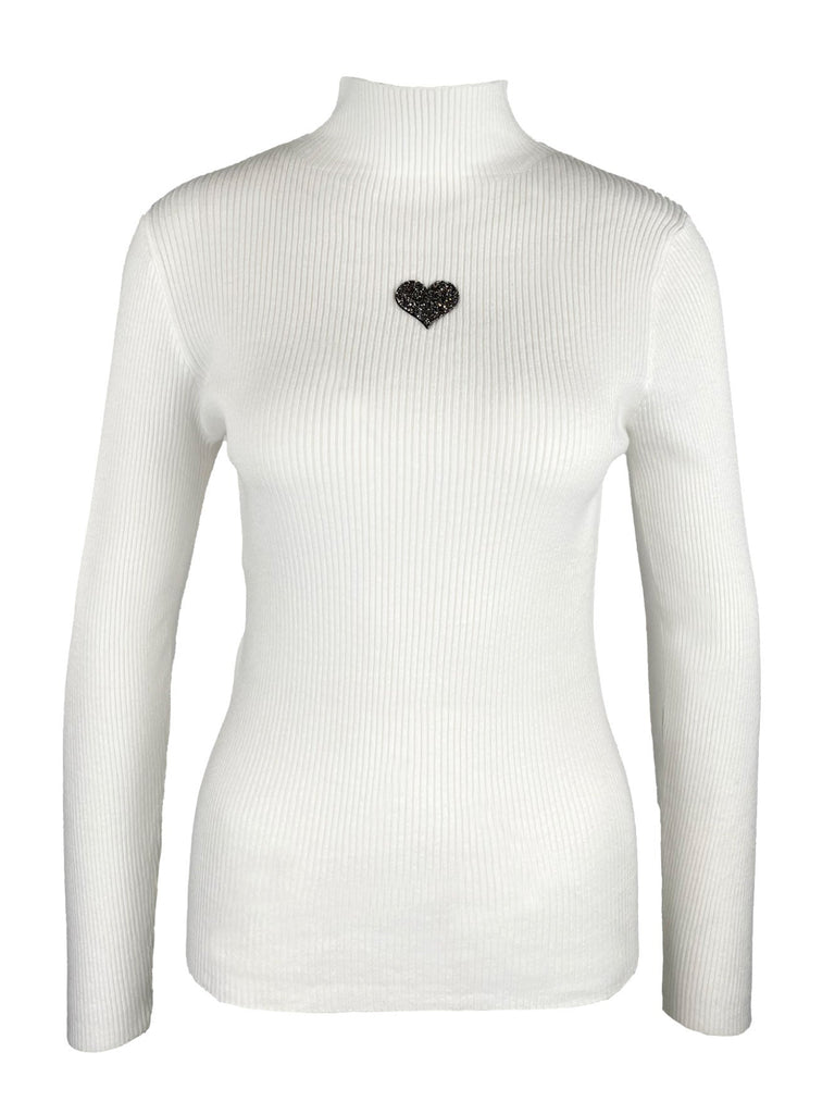 Pullover Herz weiß, Ansicht vorne