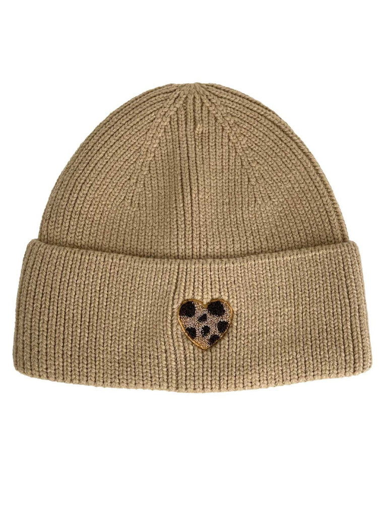 Mütze Herz Leo beige