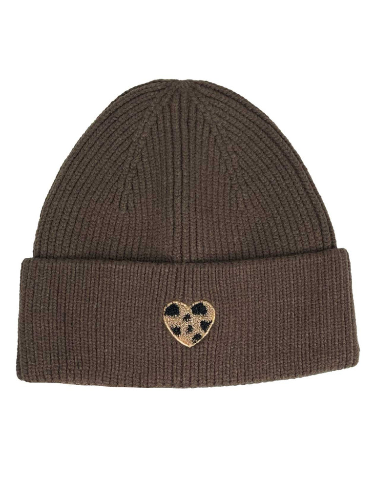 Mütze Herz Leo braun