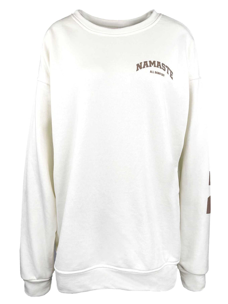 Sweatshirt, Namaste Print, cremeweiß, Ansicht vorne