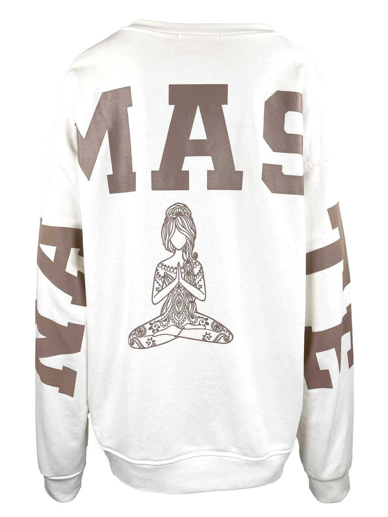 Sweatshirt, Namaste Print, cremeweiß, Ansicht hinten
