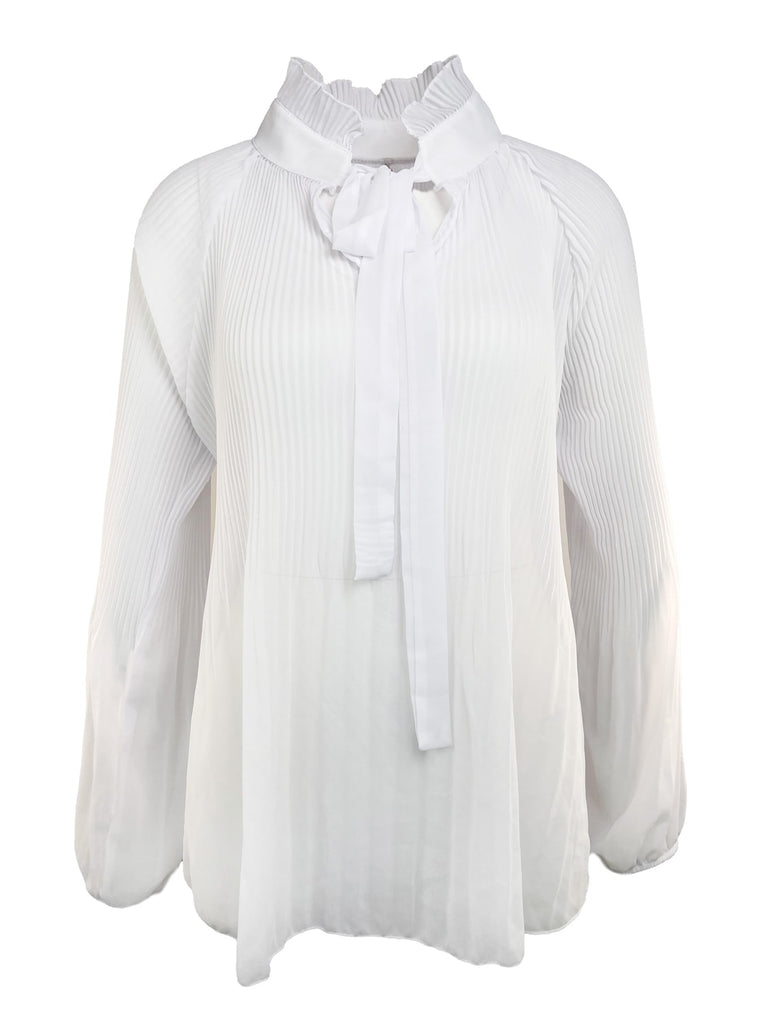 Bluse Plissee creme, Ansicht vorn