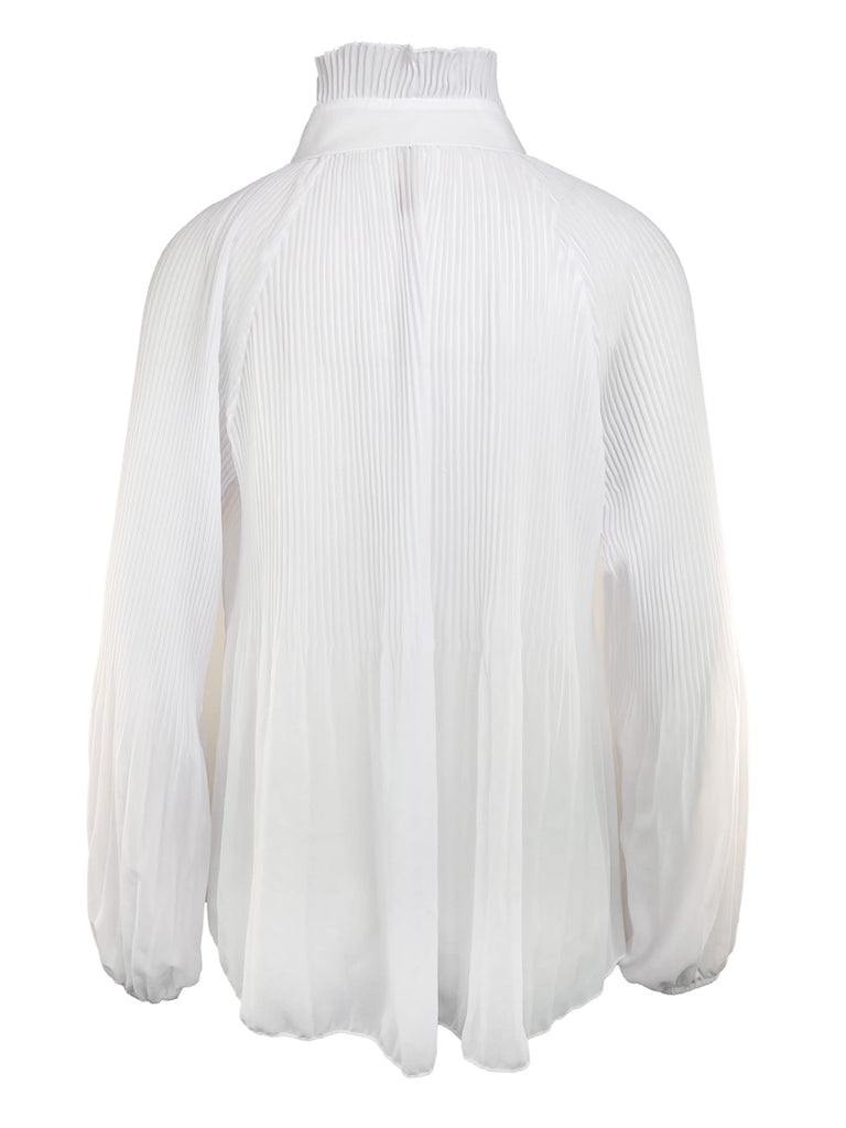 Bluse Plissee creme, Ansicht hinten